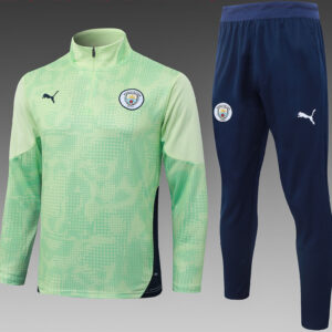 manchester city kids trainingspak groen korte rits 25/26